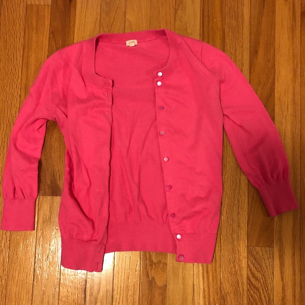Pink J Crew Clare Cardigan Sweater Size XXS